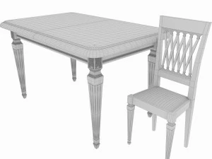 dining set of classic italian design consisting of a table and chairs 3D Model