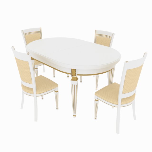 dining set of classic italian design consisting of a table and chairs Modelo 3D .c4d .max .obj .3ds .fbx .stl .blend 