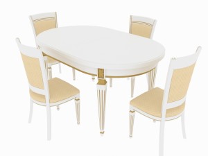 dining set of classic italian design consisting of a table and chairs 3D Model