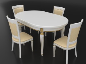 dining set of classic italian design consisting of a table and chairs Modelo 3D