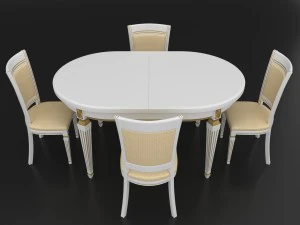 dining set of classic italian design consisting of a table and chairs 3D Model
