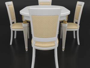 dining set of classic italian design consisting of a table and chairs Modelo 3D