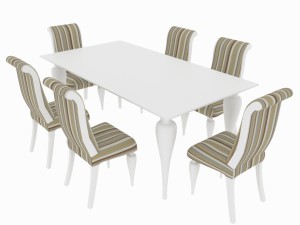 dining set of classic italian design consisting of a table and chairs 3D Model