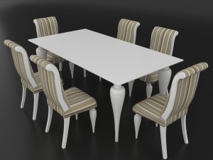 dining set of classic italian design consisting of a table and chairs 3Dモデル