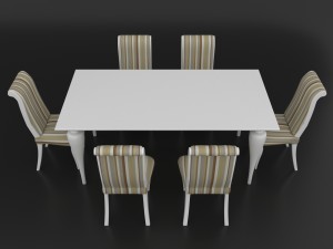 dining set of classic italian design consisting of a table and chairs 3Dモデル