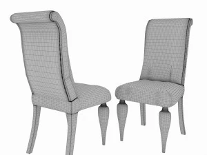 conjunto de jantar de design cl&aacute;ssico italiano composto por mesa e cadeiras Modelo 3D