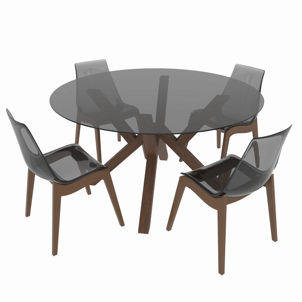 dining set of classic italian design consisting of a table and chairs 3D Model .c4d .max .obj .3ds .fbx .stl .blend