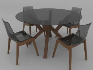 dining set of classic italian design consisting of a table and chairs 3D Model