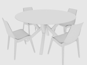 dining set of classic italian design consisting of a table and chairs Modello 3D