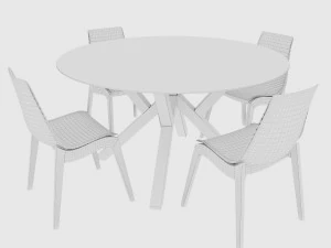 dining set of classic italian design consisting of a table and chairs 3D Model