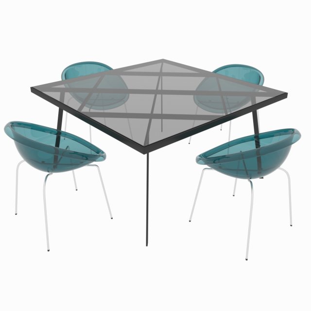 dining set of classic italian design consisting of a table and chairs Model 3D .c4d .max .obj .3ds .fbx .stl .blend 