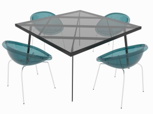 dining set of classic italian design consisting of a table and chairs Modelo 3D