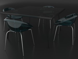 dining set of classic italian design consisting of a table and chairs Model 3D