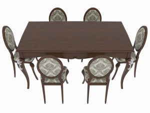 dining set of classic italian design consisting of a table and chairs Modelo 3D