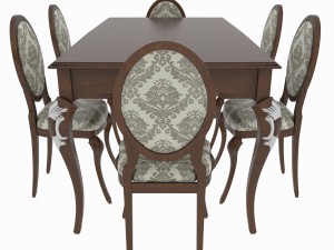dining set of classic italian design consisting of a table and chairs Modelo 3D