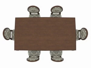 conjunto de jantar de design cl&aacute;ssico italiano composto por mesa e cadeiras Modelo 3D
