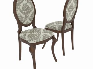 conjunto de jantar de design cl&aacute;ssico italiano composto por mesa e cadeiras Modelo 3D