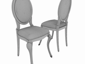 conjunto de jantar de design cl&aacute;ssico italiano composto por mesa e cadeiras Modelo 3D