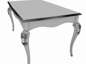 conjunto de jantar de design cl&aacute;ssico italiano composto por mesa e cadeiras Modelo 3D