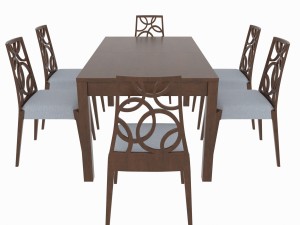dining set of classic italian design consisting of a table and chairs Modèle 3D