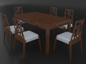 dining set of classic italian design consisting of a table and chairs Modèle 3D