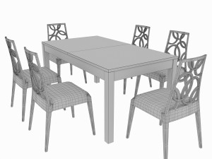 dining set of classic italian design consisting of a table and chairs Modèle 3D