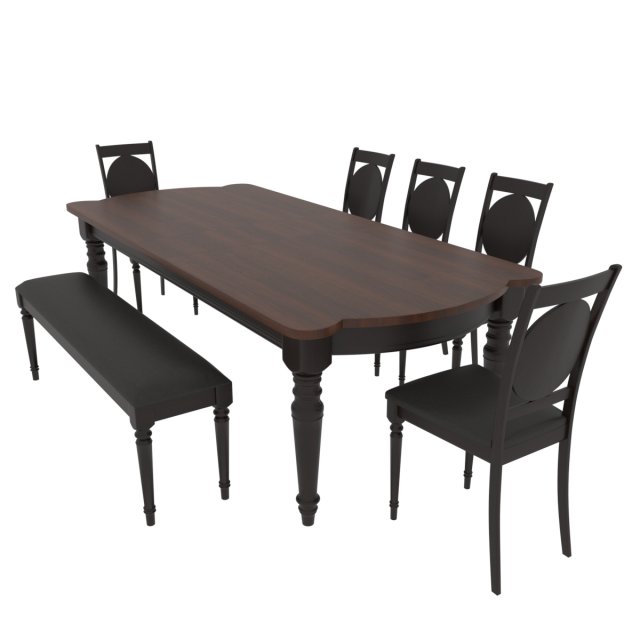 dining set of classic design consisting of a table and chairs 3D Model .c4d .max .obj .3ds .fbx .stl .blend 