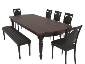 dining set of classic design consisting of a table and chairs 3D Model