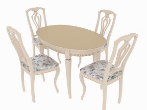 dining set of classic design consisting of a table and chairs 3D Model