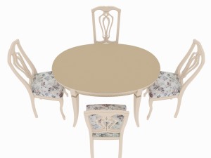 dining set of classic design consisting of a table and chairs Modello 3D