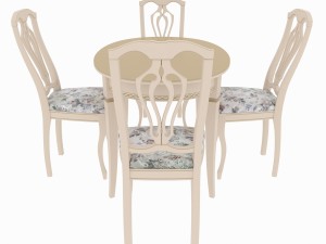 dining set of classic design consisting of a table and chairs Modello 3D