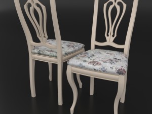 dining set of classic design consisting of a table and chairs Modello 3D