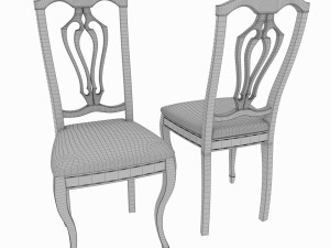 dining set of classic design consisting of a table and chairs Modello 3D