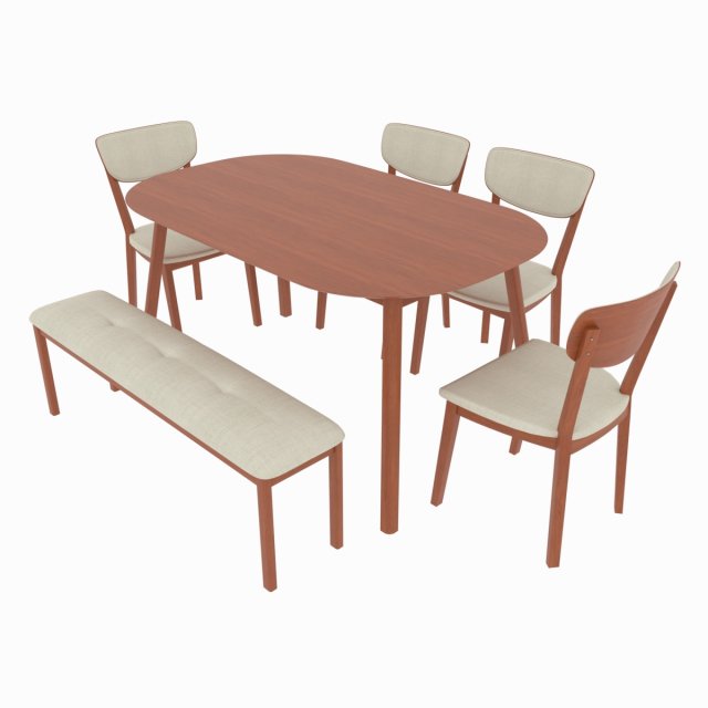 dining set consisting of a table and chairs Modelo 3D .c4d .max .obj .3ds .fbx .stl .blend 