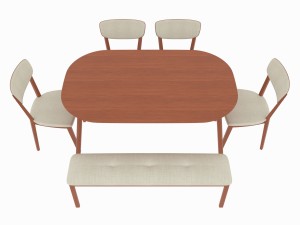 dining set consisting of a table and chairs Modelo 3D