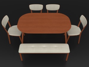 dining set consisting of a table and chairs Modelo 3D