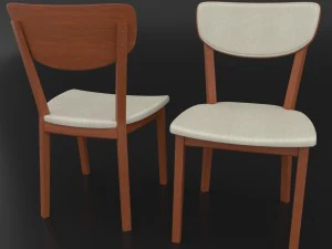 обідній набір, що складається зі столу і стільців 3D Модель