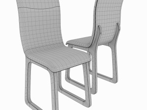 dining set consisting of a tablebench and chairs Modèle 3D