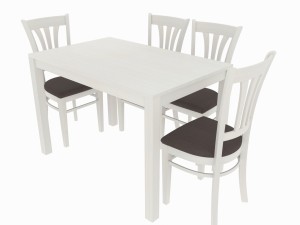 dining set consisting of a table and chairs 3D Model