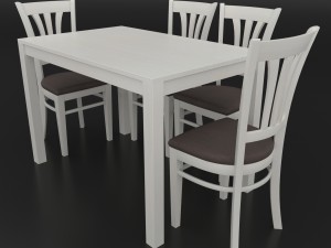 dining set consisting of a table and chairs Modello 3D