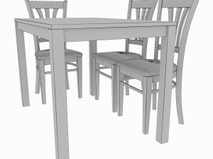 dining set consisting of a table and chairs Modello 3D