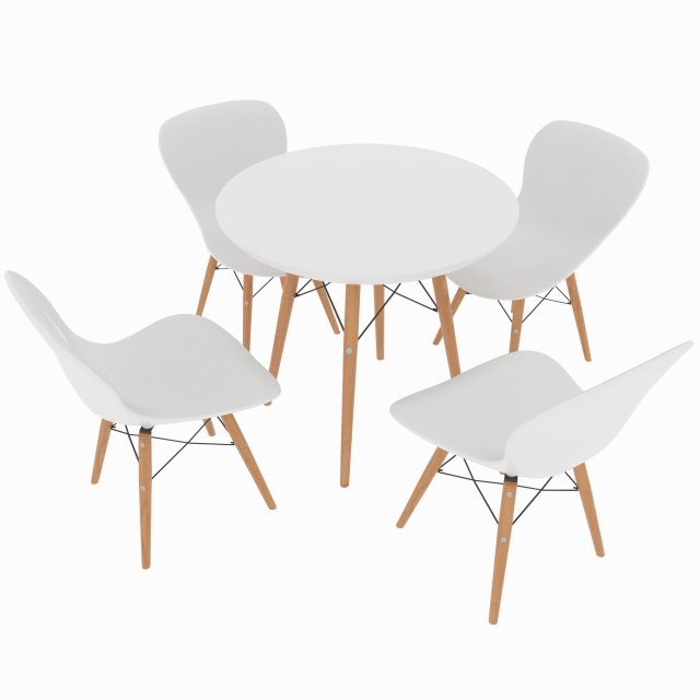 dining set consisting of a table and chairs Modèle 3D .c4d .max .obj .3ds .fbx .stl .blend 