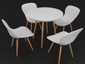 dining set consisting of a table and chairs Modèle 3D