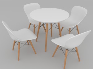 dining set consisting of a table and chairs Modèle 3D
