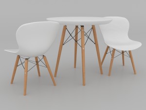 dining set consisting of a table and chairs Modèle 3D