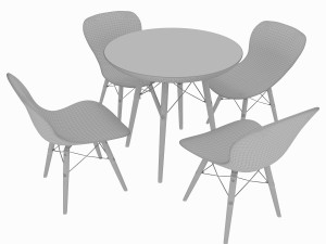 dining set consisting of a table and chairs Modèle 3D