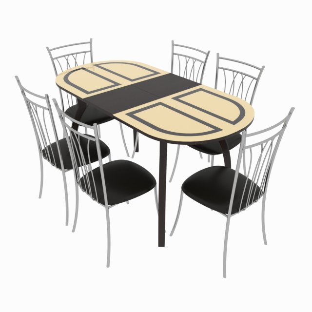 dining set consisting of a table milan venge and chairs premier Modèle 3D .c4d .max .obj .3ds .fbx .stl .blend 