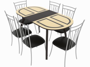 dining set consisting of a table milan venge and chairs premier 3D Model