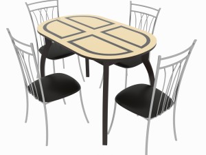 dining set consisting of a table milan venge and chairs premier Modèle 3D