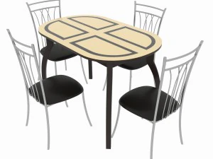 dining set consisting of a table milan venge and chairs premier 3D Model